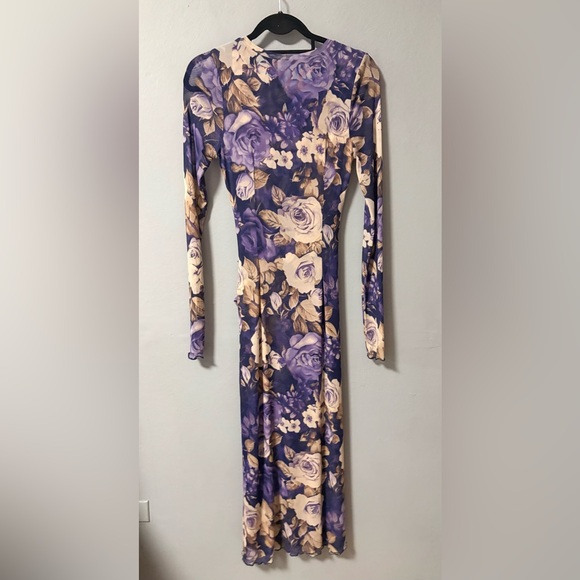 NWT Free People Gianni Mesh Maxi Dress in Denim Combo. Size Medium. - Picture 7 of 15